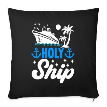 Croisière Vacances Bateau de croisière - Housse de coussin décorative 45 x 45 cm - noir - Devant