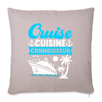 Kreuzfahrt Urlaub Kreuzfahrtschiff - Sofakissenbezug 45 x 45 cm - helles Taupe - Vorne