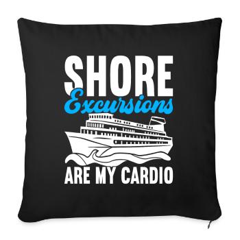 Croisière Vacances Bateau de croisière - Housse de coussin décorative 45 x 45 cm - noir - Devant