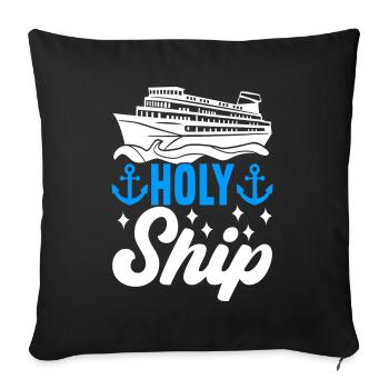 Croisière Vacances Bateau de croisière - Housse de coussin décorative 45 x 45 cm - noir - Devant