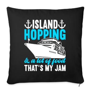 Croisière Vacances Bateau de croisière - Housse de coussin décorative 45 x 45 cm - noir - Devant