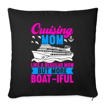 Croisière Vacances Bateau de croisière - Housse de coussin décorative 45 x 45 cm - noir - Devant