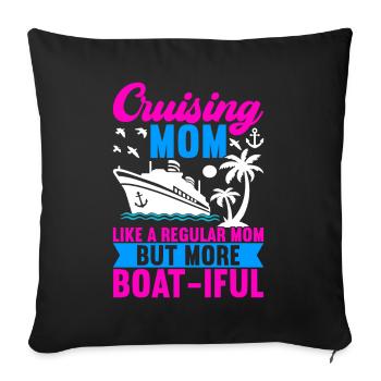 Croisière Vacances Bateau de croisière - Housse de coussin décorative 45 x 45 cm - noir - Devant