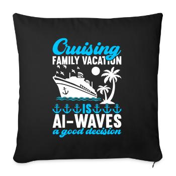 Croisière Vacances Bateau de croisière - Housse de coussin décorative 45 x 45 cm - noir - Devant