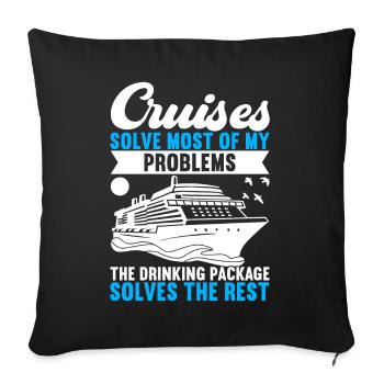 Croisière Vacances Bateau de croisière - Housse de coussin décorative 45 x 45 cm - noir - Devant
