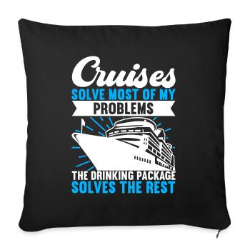 Croisière Vacances Bateau de croisière - Housse de coussin décorative 45 x 45 cm - noir - Devant