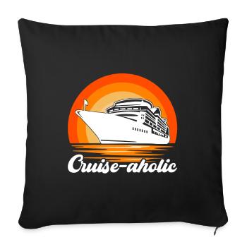 Croisière Vacances Bateau de croisière - Housse de coussin décorative 45 x 45 cm - noir - Devant