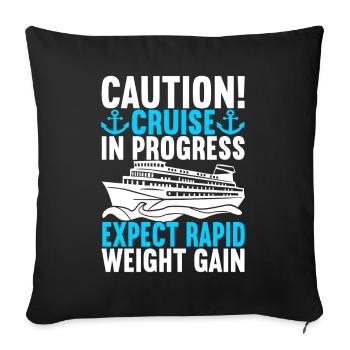 Croisière Vacances Bateau de croisière - Housse de coussin décorative 45 x 45 cm - noir - Devant