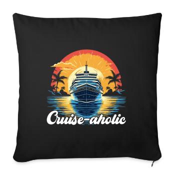 Croisière Vacances Bateau de croisière - Housse de coussin décorative 45 x 45 cm - noir - Devant