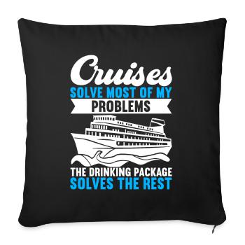 Croisière Vacances Bateau de croisière - Housse de coussin décorative 45 x 45 cm - noir - Devant