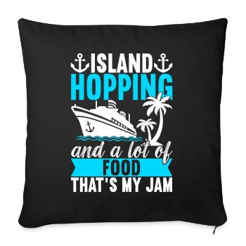 Croisière Vacances Bateau de croisière - Housse de coussin décorative 45 x 45 cm - noir - Devant