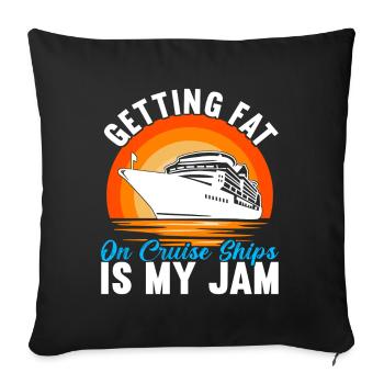 Croisière Vacances Bateau de croisière - Housse de coussin décorative 45 x 45 cm - noir - Devant