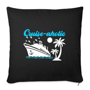 Croisière Vacances Bateau de croisière - Housse de coussin décorative 45 x 45 cm - noir - Devant