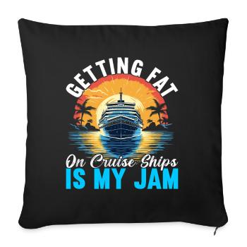 Croisière Vacances Bateau de croisière - Housse de coussin décorative 45 x 45 cm - noir - Devant
