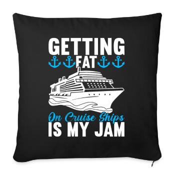 Croisière Vacances Bateau de croisière - Housse de coussin décorative 45 x 45 cm - noir - Devant
