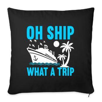 Croisière Vacances Bateau de croisière - Housse de coussin décorative 45 x 45 cm - noir - Devant