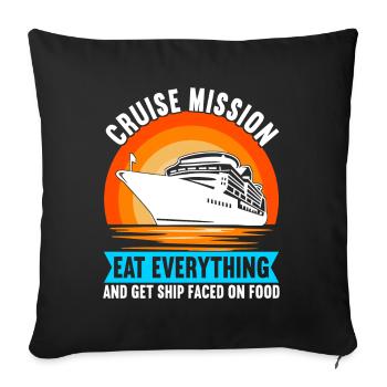 Croisière Vacances Bateau de croisière - Housse de coussin décorative 45 x 45 cm - noir - Devant