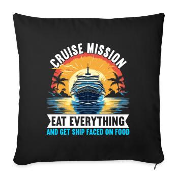 Croisière Vacances Bateau de croisière - Housse de coussin décorative 45 x 45 cm - noir - Devant