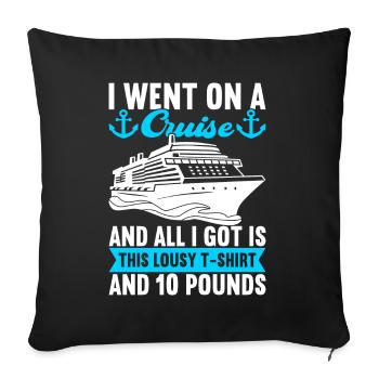 Croisière Vacances Bateau de croisière - Housse de coussin décorative 45 x 45 cm - noir - Devant