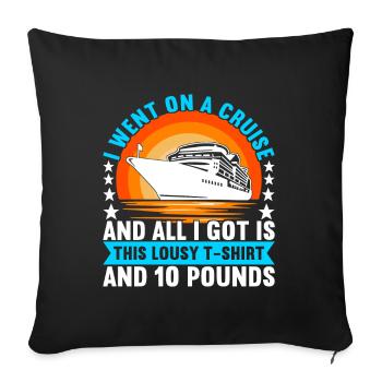 Croisière Vacances Bateau de croisière - Housse de coussin décorative 45 x 45 cm - noir - Devant