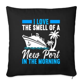 Croisière Vacances Bateau de croisière - Housse de coussin décorative 45 x 45 cm - noir - Devant