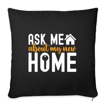 Pendaison de crémaillère des propriétaires - Housse de coussin décorative 45 x 45 cm - noir - Devant