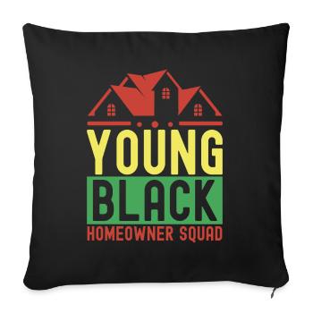 Pendaison de crémaillère des propriétaires - Housse de coussin décorative 45 x 45 cm - noir - Devant