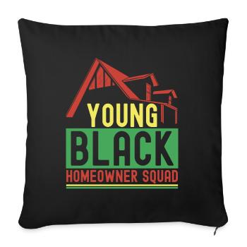 Pendaison de crémaillère des propriétaires - Housse de coussin décorative 45 x 45 cm - noir - Devant