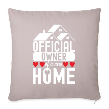 Pendaison de crémaillère des propriétaires - Housse de coussin décorative 45 x 45 cm - taupe clair - Devant