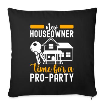 Pendaison de crémaillère des propriétaires - Housse de coussin décorative 45 x 45 cm - noir - Devant