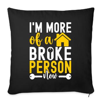 Pendaison de crémaillère des propriétaires - Housse de coussin décorative 45 x 45 cm - noir - Devant