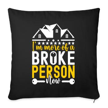 Pendaison de crémaillère des propriétaires - Housse de coussin décorative 45 x 45 cm - noir - Devant