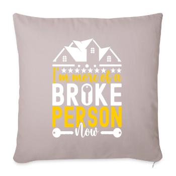 Pendaison de crémaillère des propriétaires - Housse de coussin décorative 45 x 45 cm - taupe clair - Devant