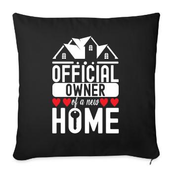 Pendaison de crémaillère des propriétaires - Housse de coussin décorative 45 x 45 cm - noir - Devant