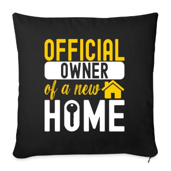 Pendaison de crémaillère des propriétaires - Housse de coussin décorative 45 x 45 cm - noir - Devant