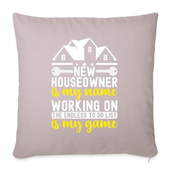 Pendaison de crémaillère des propriétaires - Housse de coussin décorative 45 x 45 cm - taupe clair - Devant