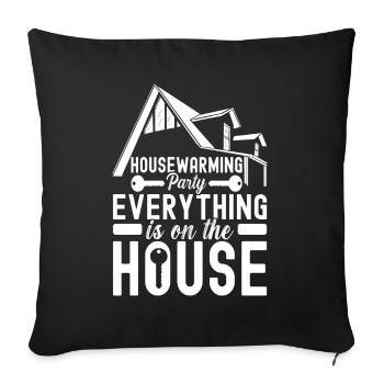 Pendaison de crémaillère des propriétaires - Housse de coussin décorative 45 x 45 cm - noir - Devant