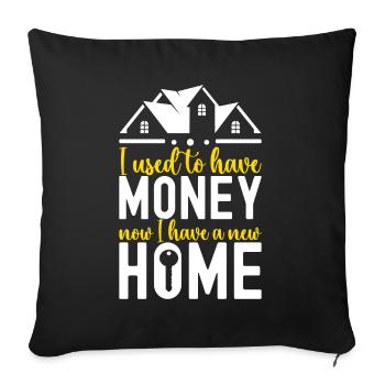 Pendaison de crémaillère des propriétaires - Housse de coussin décorative 45 x 45 cm - noir - Devant
