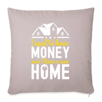 Pendaison de crémaillère des propriétaires - Housse de coussin décorative 45 x 45 cm - taupe clair - Devant