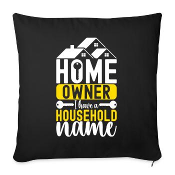 Pendaison de crémaillère des propriétaires - Housse de coussin décorative 45 x 45 cm - noir - Devant