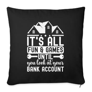Pendaison de crémaillère des propriétaires - Housse de coussin décorative 45 x 45 cm - noir - Devant