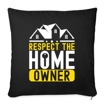Pendaison de crémaillère des propriétaires - Housse de coussin décorative 45 x 45 cm - noir - Devant