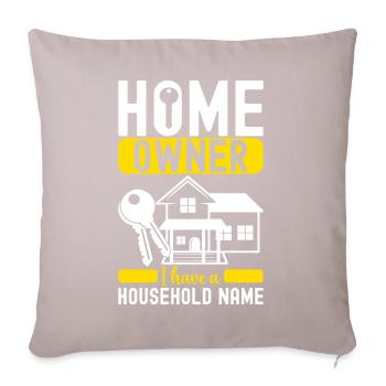 Pendaison de crémaillère des propriétaires - Housse de coussin décorative 45 x 45 cm - taupe clair - Devant