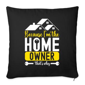 Pendaison de crémaillère des propriétaires - Housse de coussin décorative 45 x 45 cm - noir - Devant