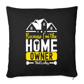Pendaison de crémaillère des propriétaires - Housse de coussin décorative 45 x 45 cm - noir - Devant
