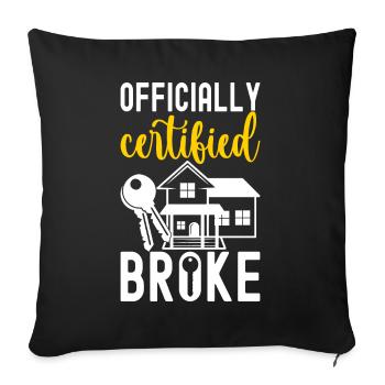 Pendaison de crémaillère des propriétaires - Housse de coussin décorative 45 x 45 cm - noir - Devant