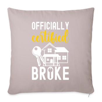 Pendaison de crémaillère des propriétaires - Housse de coussin décorative 45 x 45 cm - taupe clair - Devant