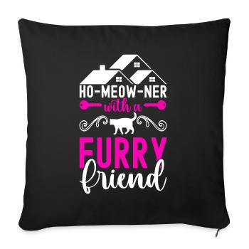 Pendaison de crémaillère des propriétaires - Housse de coussin décorative 45 x 45 cm - noir - Devant