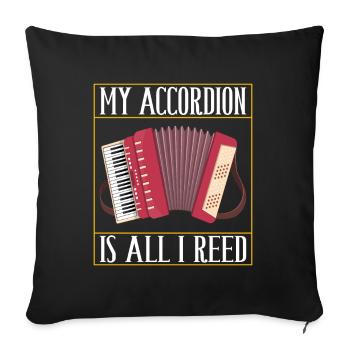 Accordéon Instrument Accordéoniste - Housse de coussin décorative 45 x 45 cm - noir - Devant