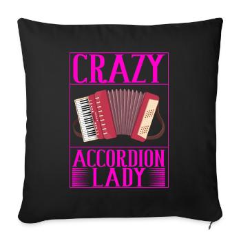 Accordéon Instrument Accordéoniste - Housse de coussin décorative 45 x 45 cm - noir - Devant